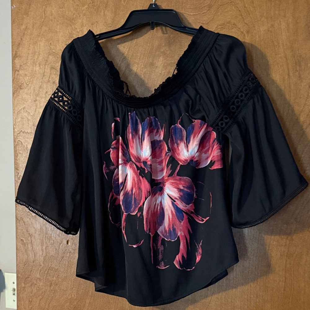 Floral Black Women's Top